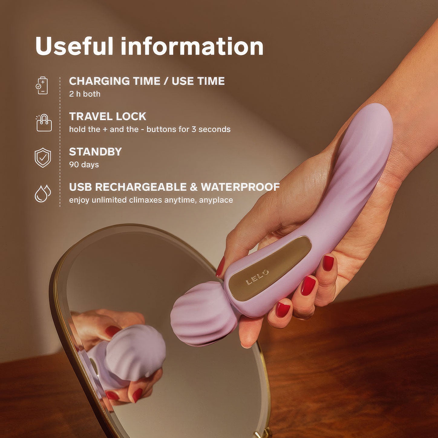 LELO SWITCH™ Double-Sided Silicone Wand Style Vibrator - Useful Information