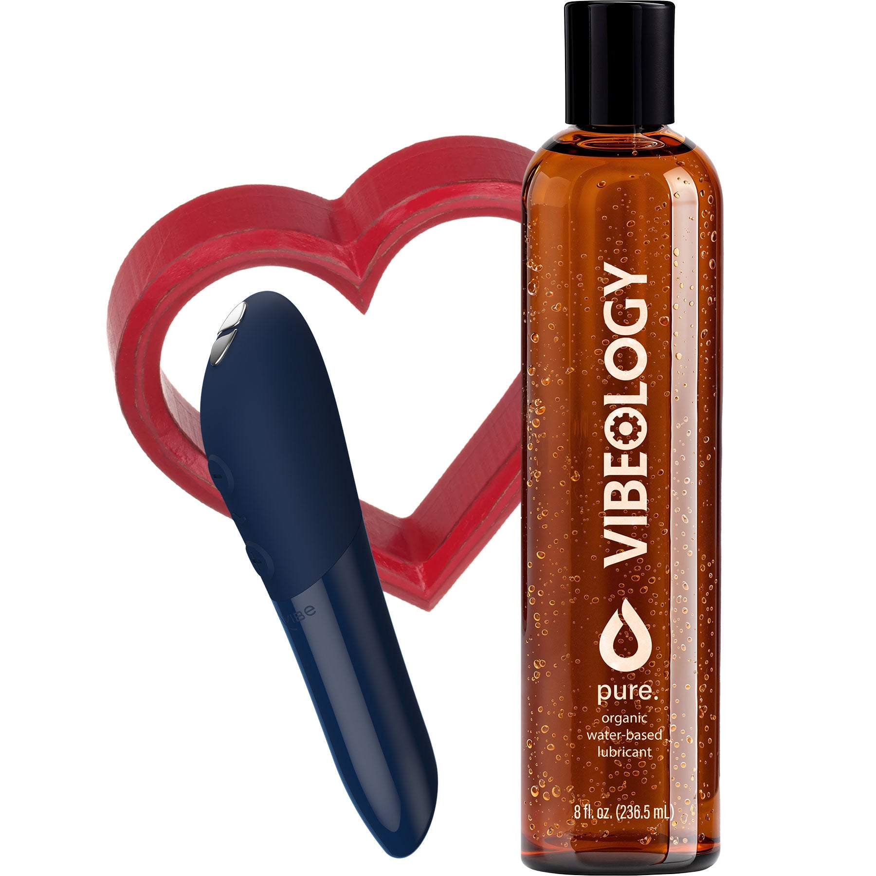 Tango X Vibrator By We-Vibe & Vibeology Pure Organic 8 oz Personal Lubricant - Blue