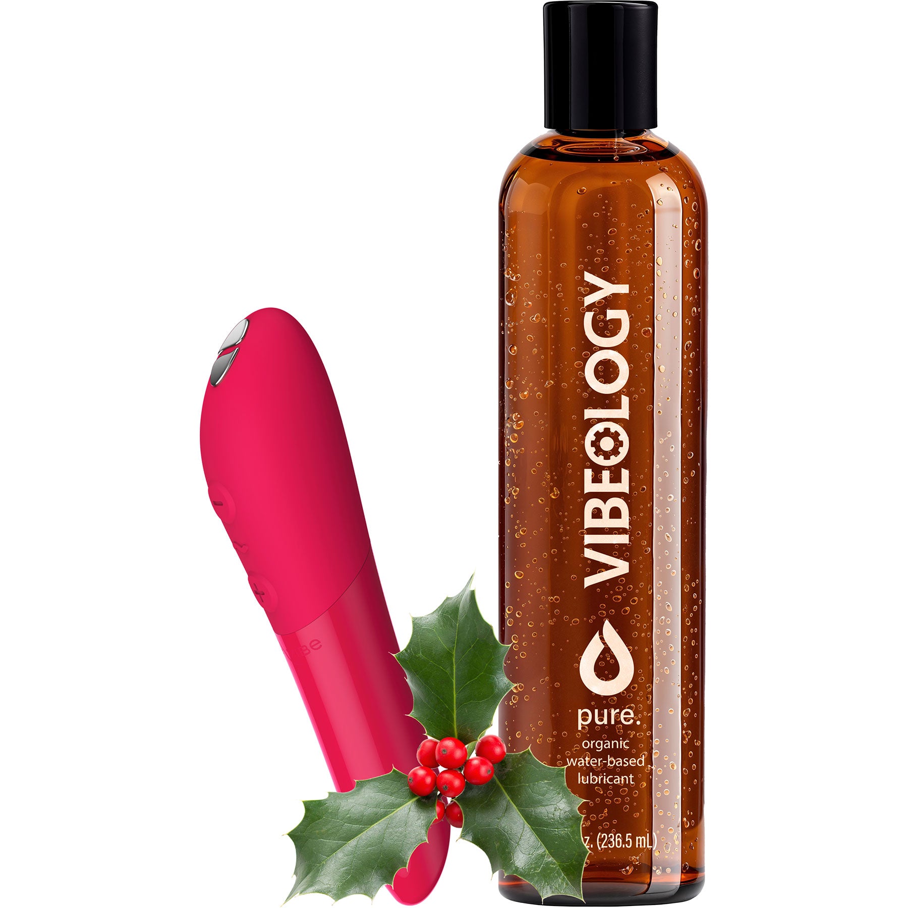 Tango X Vibrator By We-Vibe &amp; Vibeology Pure Organic 8 oz Personal Lubricant - Red