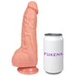 The Farmer 7 Inch Silicone Realistic Dildo With Balls & Suction Cup Base By Fukena - Vanilla