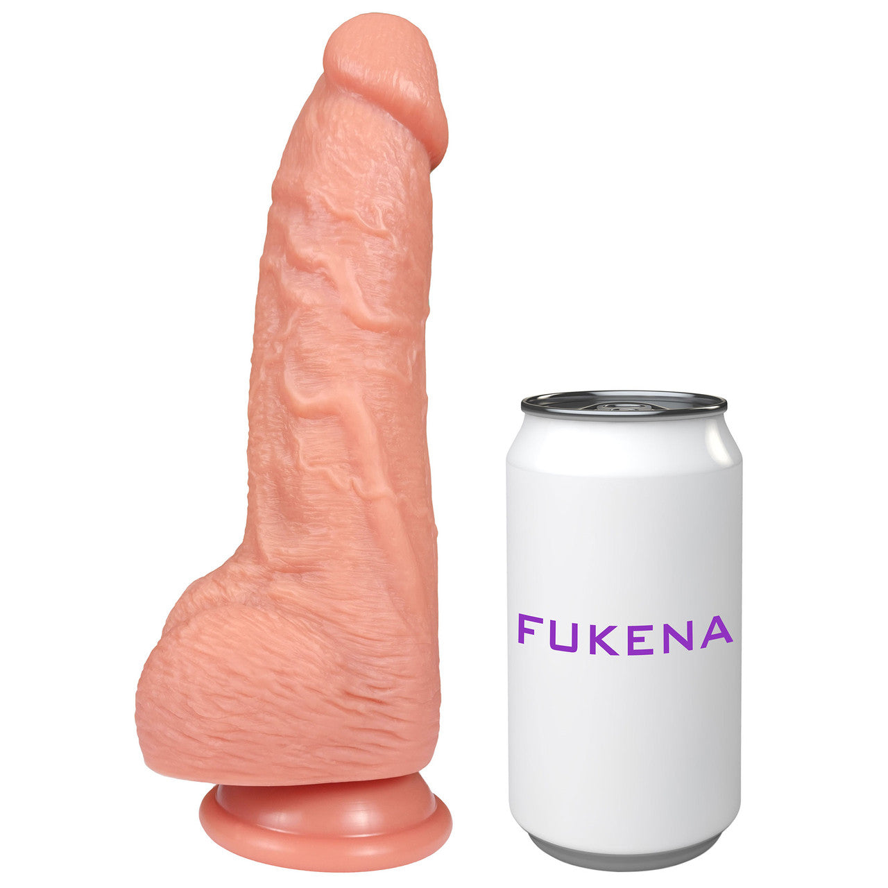 The Farmer 7 Inch Silicone Realistic Dildo With Balls & Suction Cup Base By Fukena - Vanilla