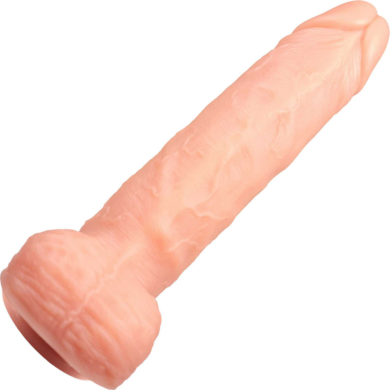 The Hercules 9 Inch Silicone Realistic Dildo With Balls & Suction Cup Base By Fukena - Vanilla