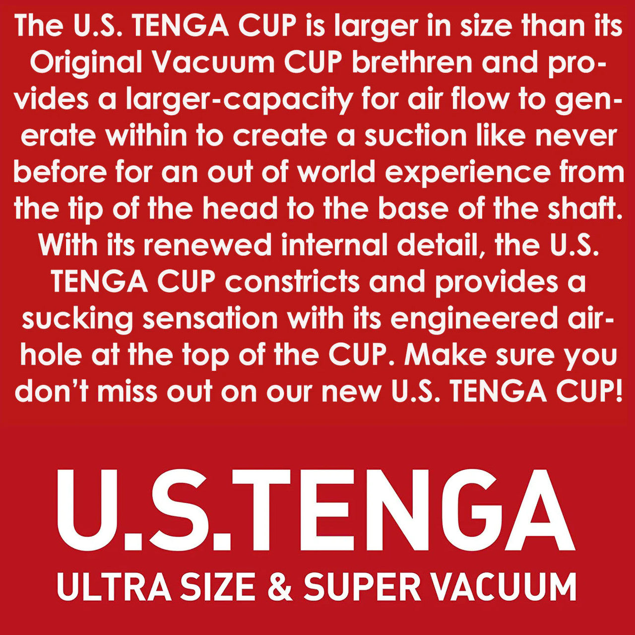 Tenga Ultra Size Original Vacuum Penis Masturbation Cup