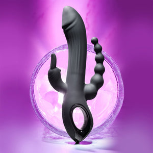 Trifecta Triple Stimulation Rechargeable Silicone Vibrator By Evolved Novelties