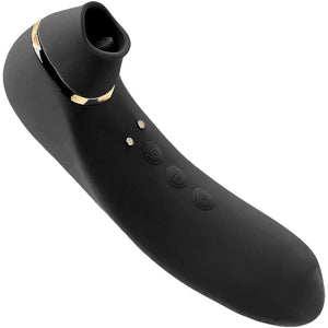 NU Sensuelle Trinitii 26-Function Flickering Tongue Vibrator With Suction - 18K Gold & Black