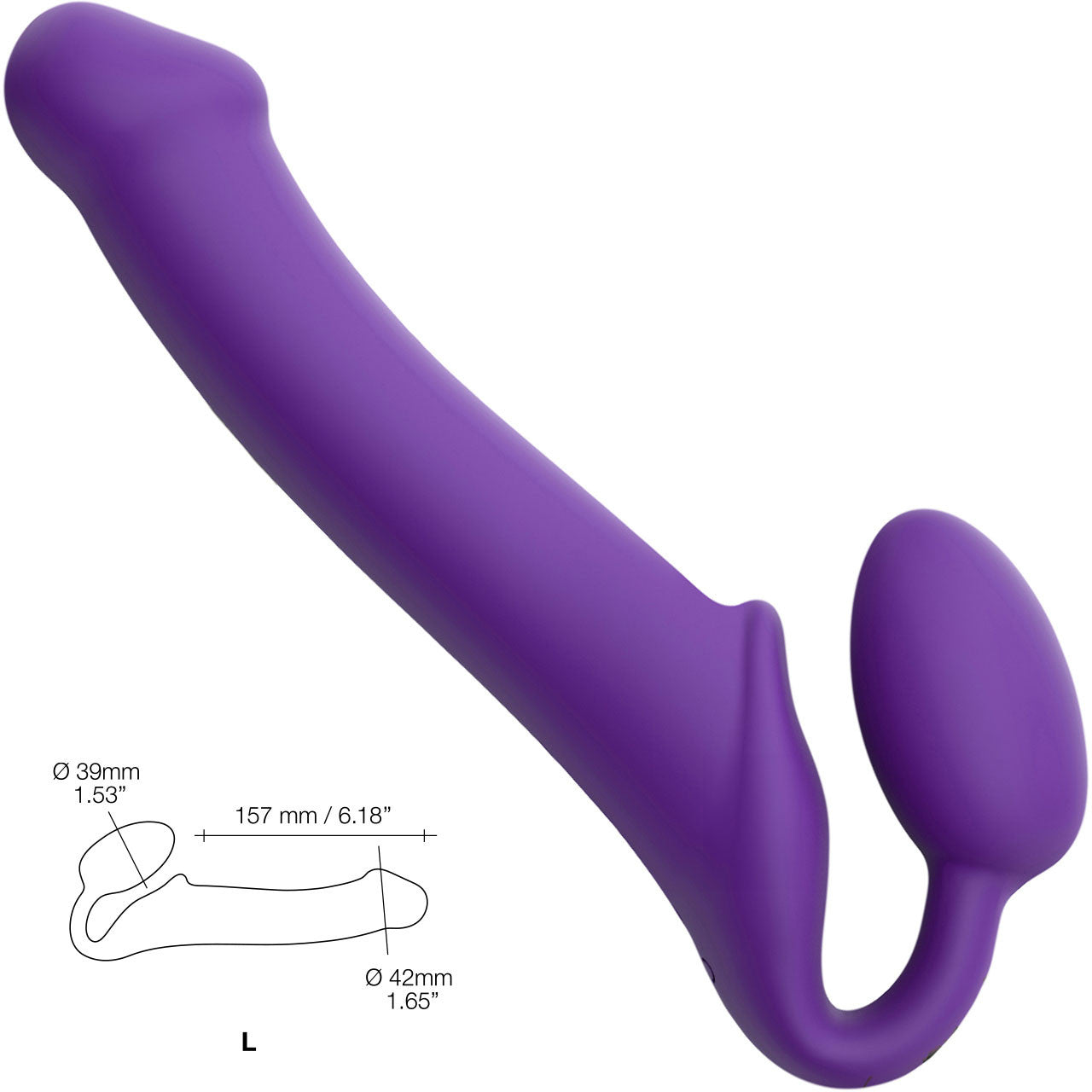 Strap-on-Me Silicone Vibrating Remote Control Strapless Strap-On - Large Purple