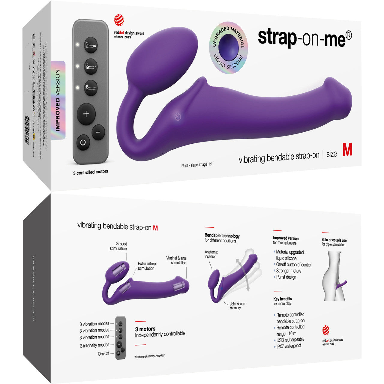 Vibrating Strapless Strap-On - Medium Vibrating Strapless Strap-On - Medium