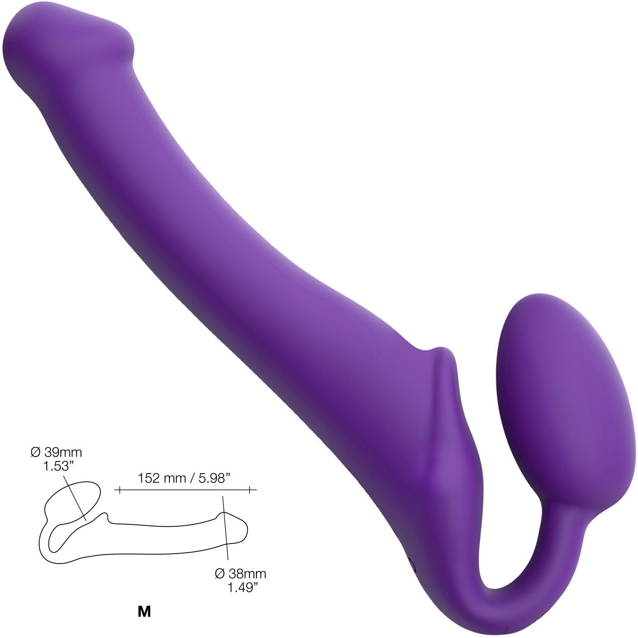 Strap-on-Me Silicone Vibrating Remote Control Strapless Strap-On - Medium Purple